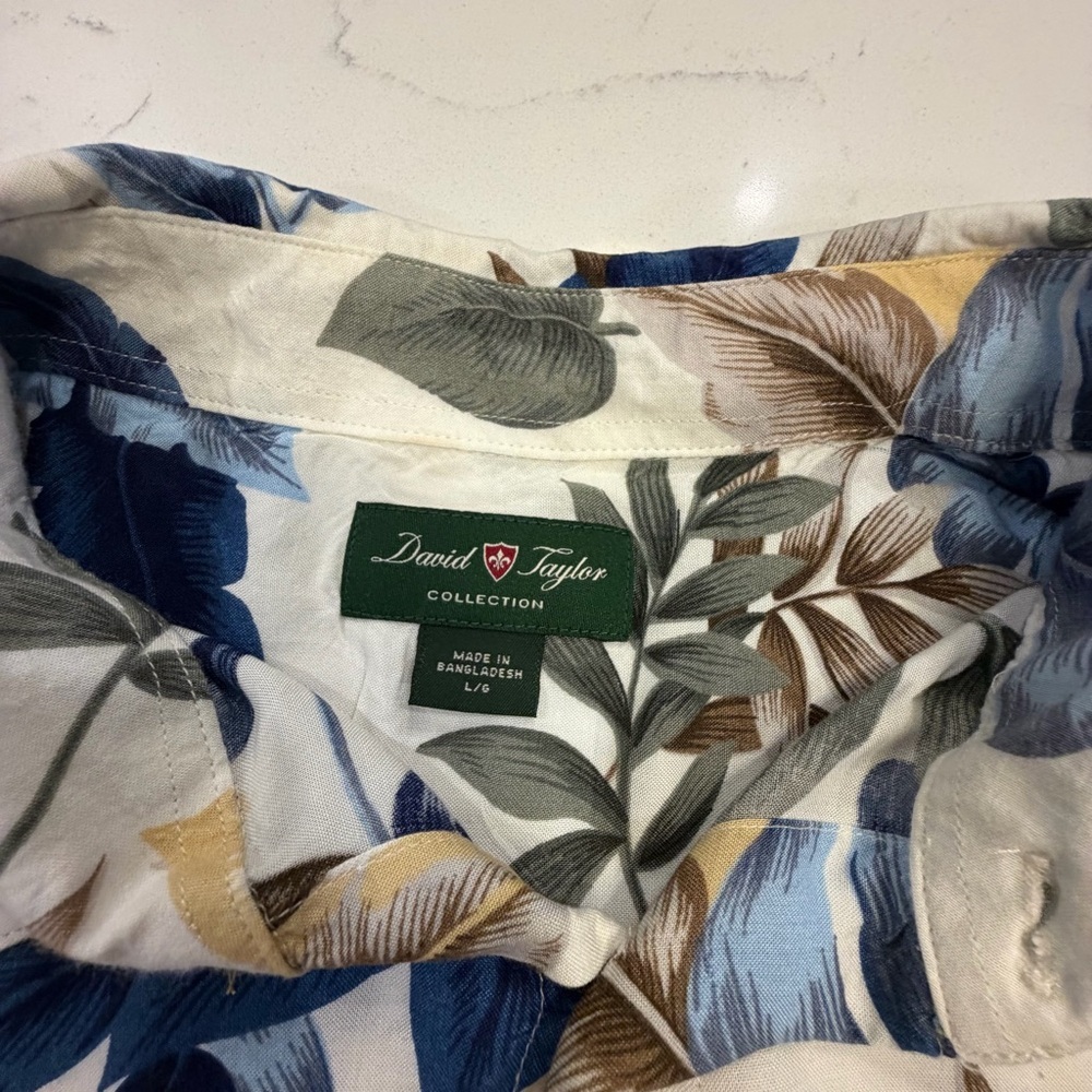 David Taylor Men's Tropical Print Shirt  Large - Picture 2 of 9